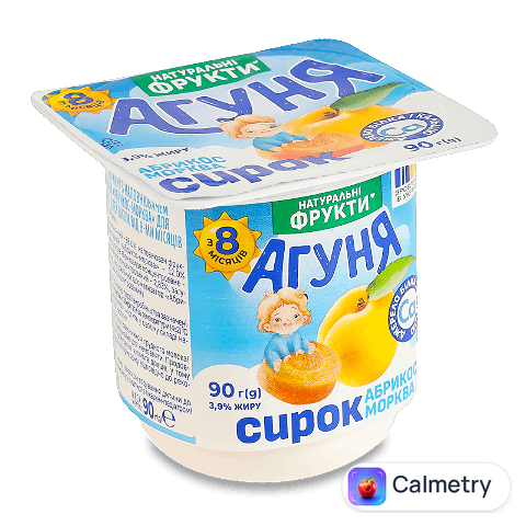 Сирок «Агуня» абрикос-морква для дітей від 8 місяців 3,9%, 90г