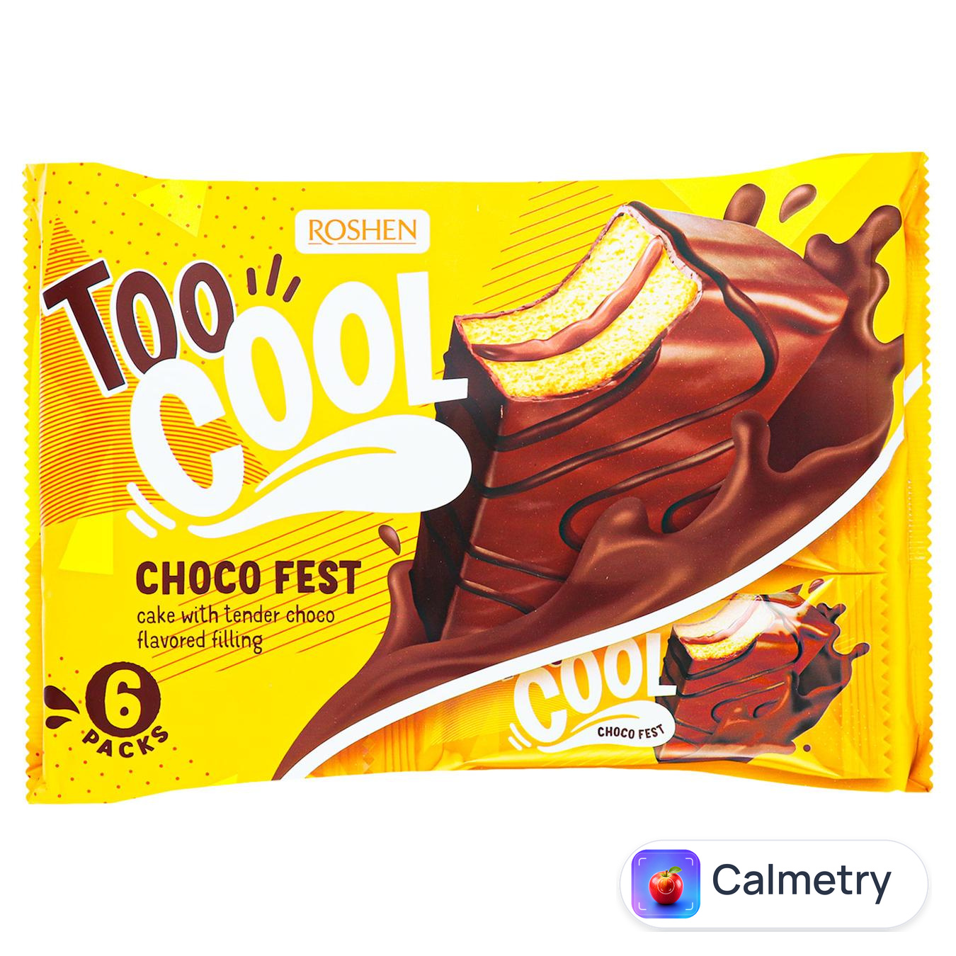 Тістечко Roshen Too Cool Choco Fest бісквітне з шоколадною начинкою 270г — фото продукту