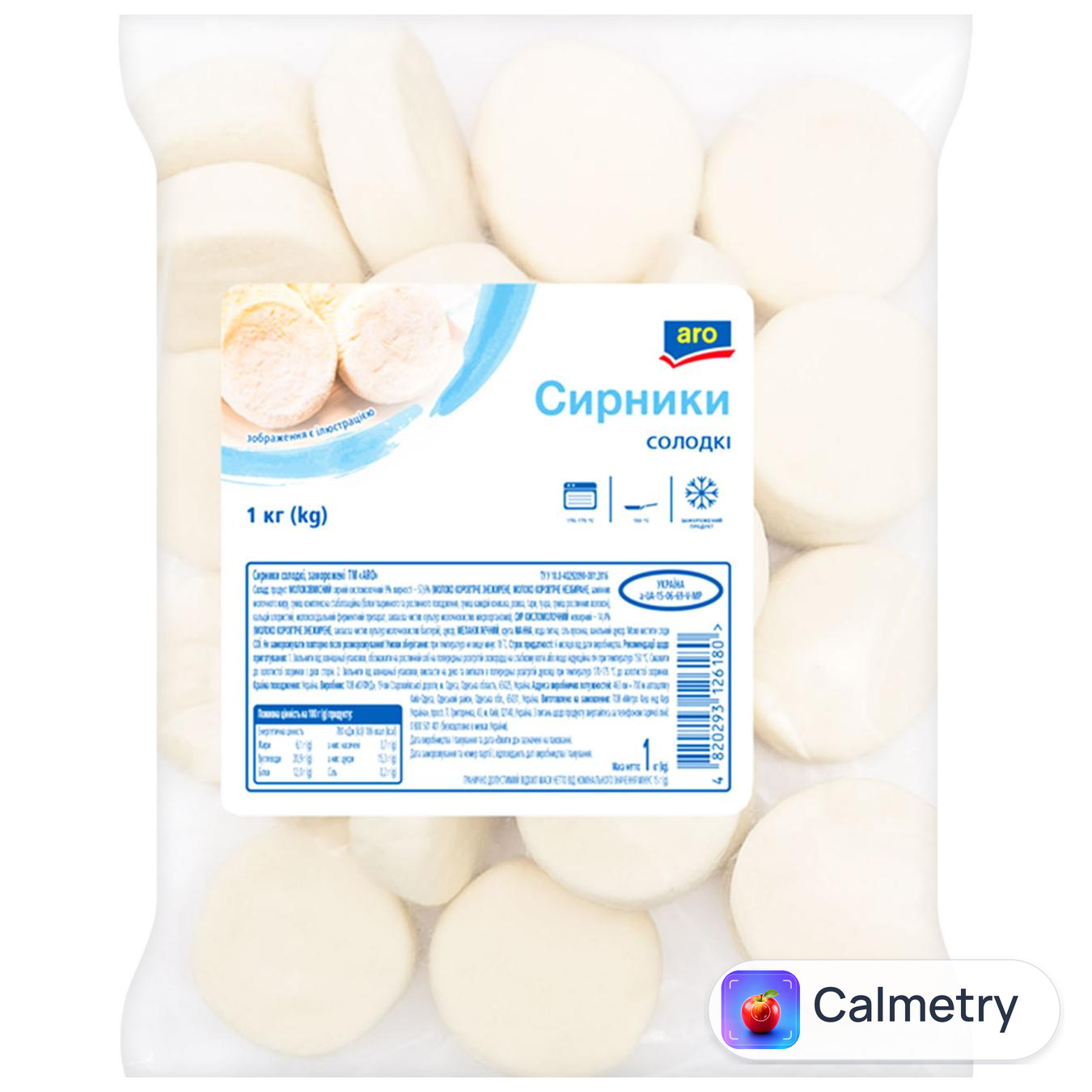 Сирники Aro солодкі заморожені 1кг — фото продукту
