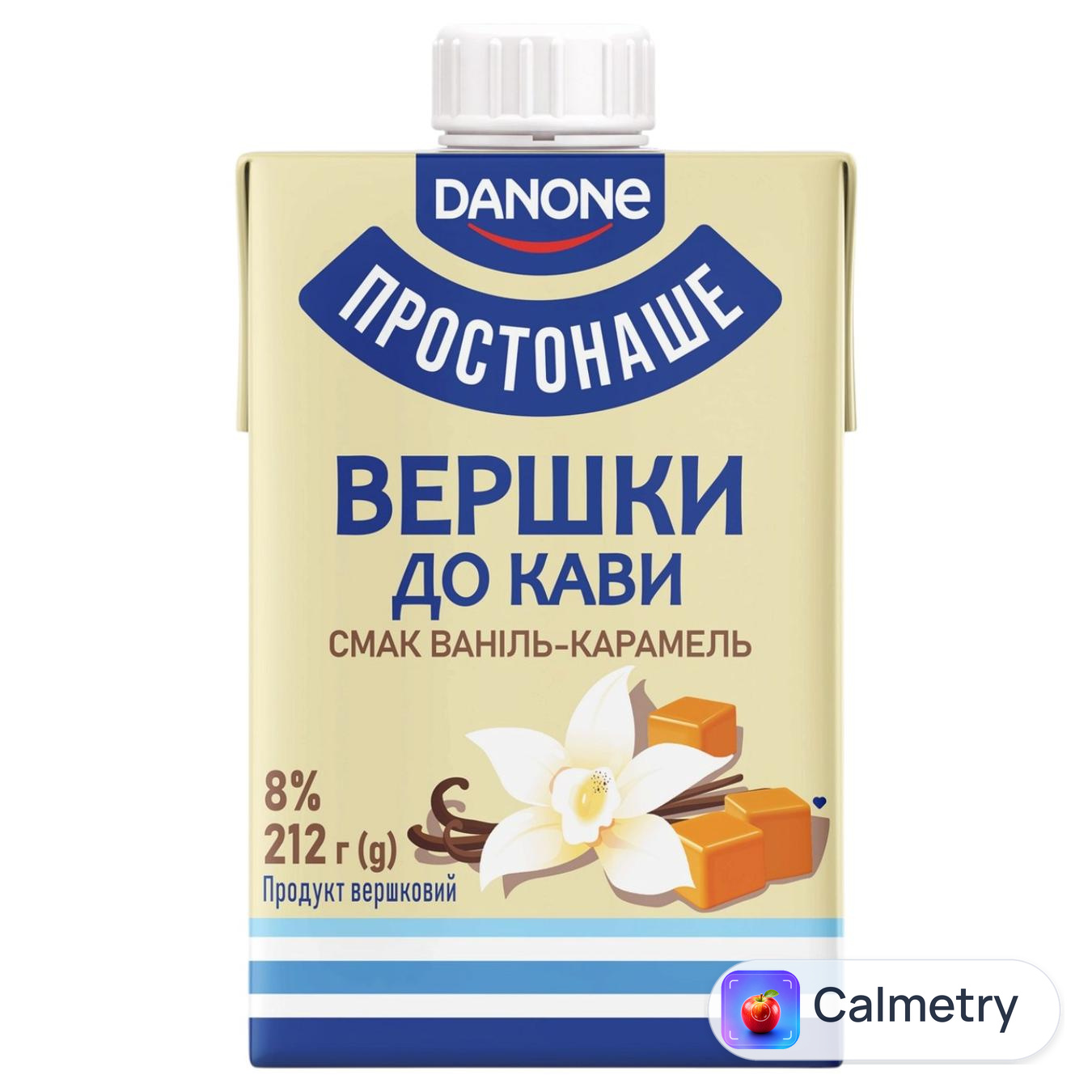 Продукт вершковий Простонаше Ваніль-карамель рідкий ультрапастеризований 8% 212г