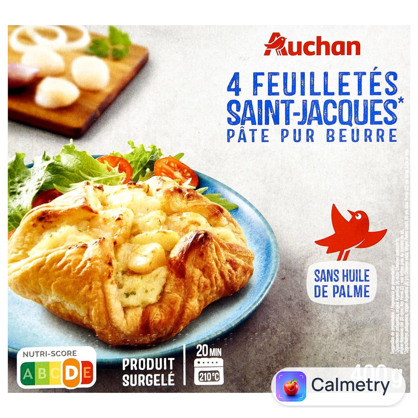 Виріб з листкового тіста Auchan з гребінцями заморожений 400г