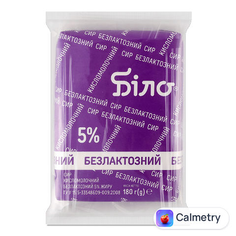 Сир кисломолочний Біло безлактозний 5% пачка, 180г