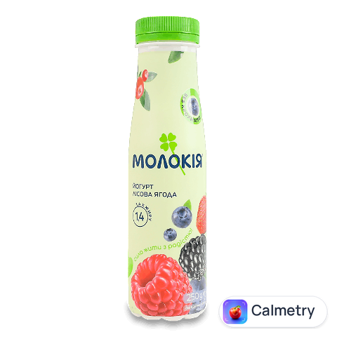 Йогурт «Молокія» «Лісова ягода» 1,4%, пляшка, 250г