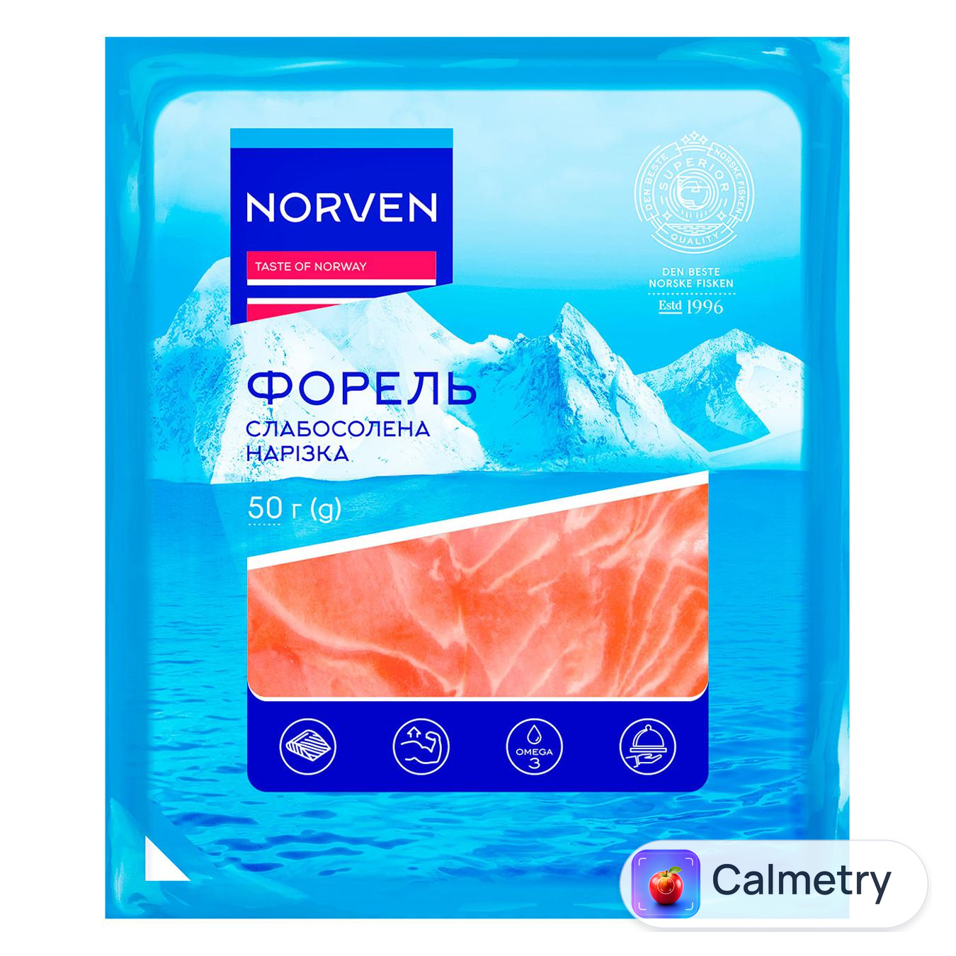 Форель Norven нарізана слабосолена 50г