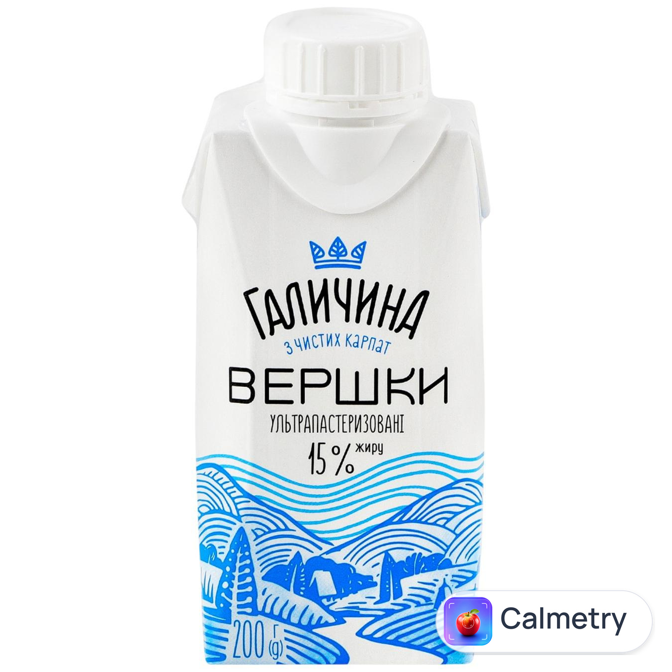 Вершки Галичина рідкі ультрапастеризовані 15% 200г — фото продукту