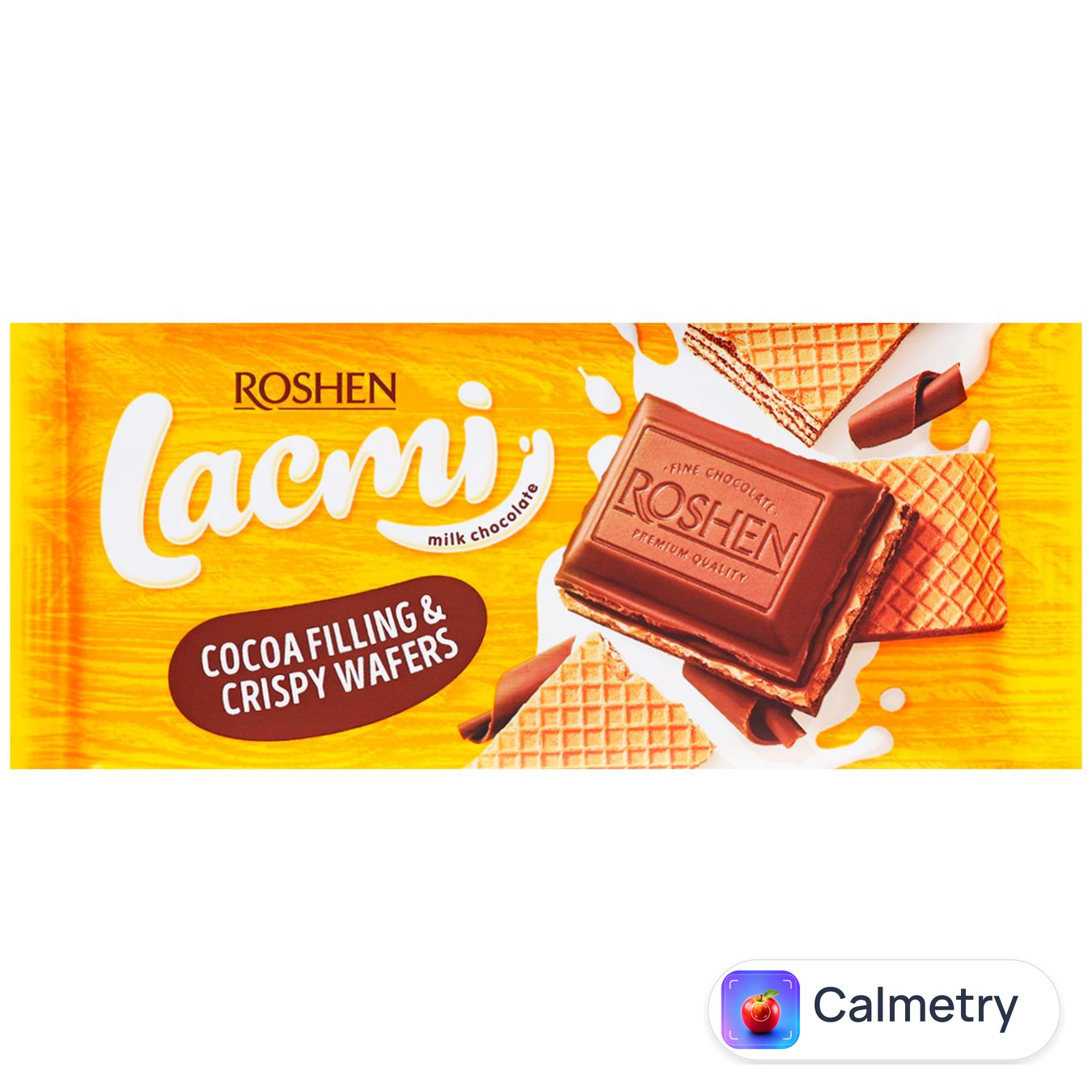 Шоколад молочний Roshen Lacmi з шоколадною начинкою та вафлею 90г