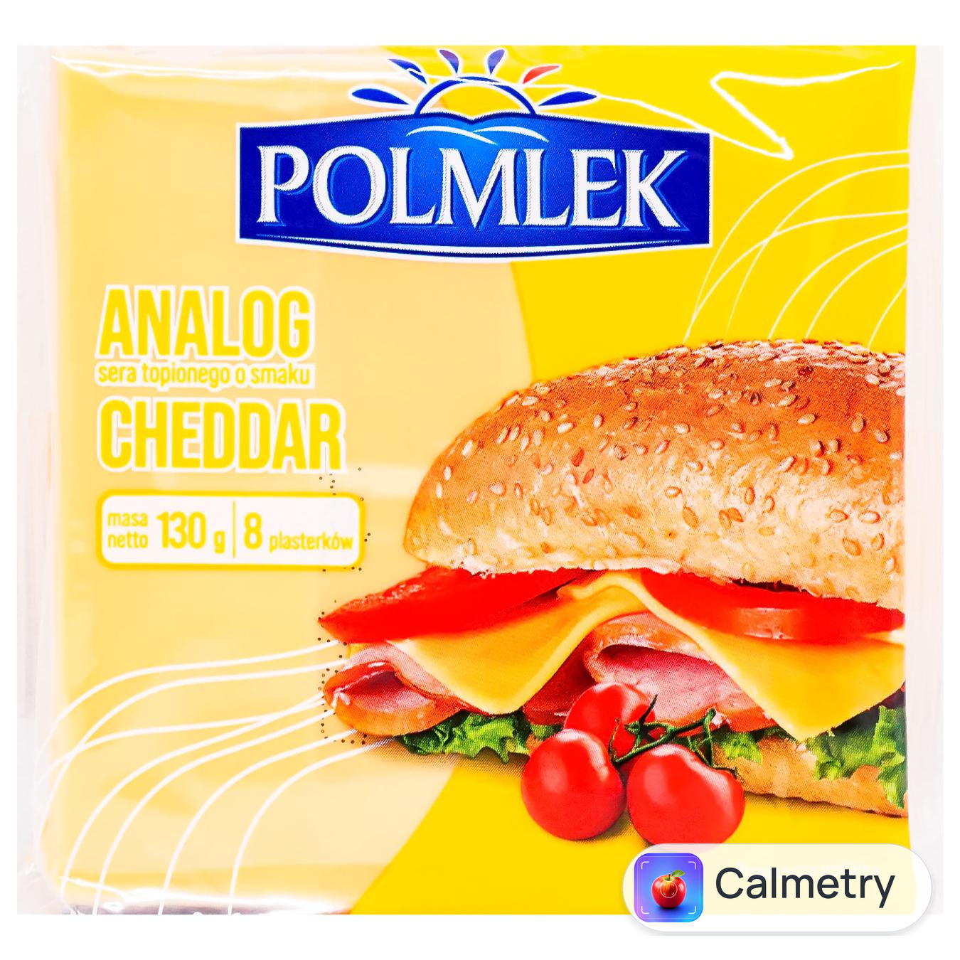 Сир плавлений Polmlek Cheddar нарізаний 130г