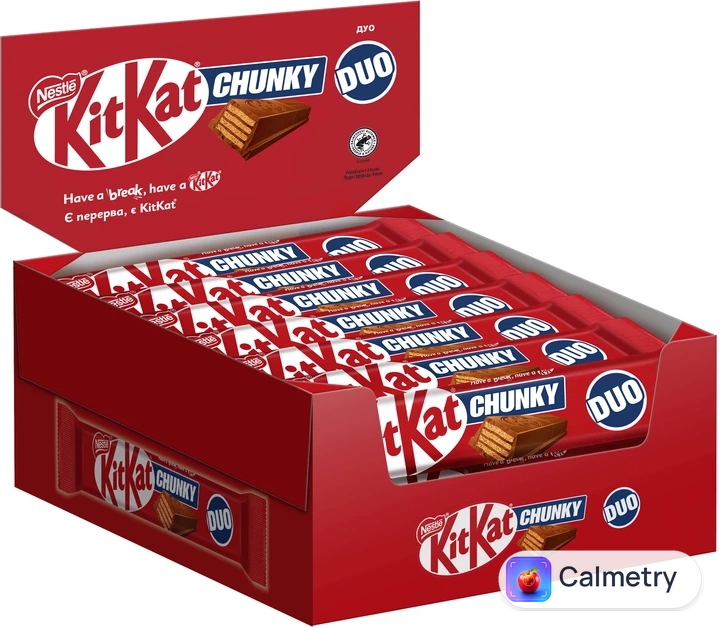 Упаковка батончиків KitKat Chunky молочний Дуо 64 г х 24 шт