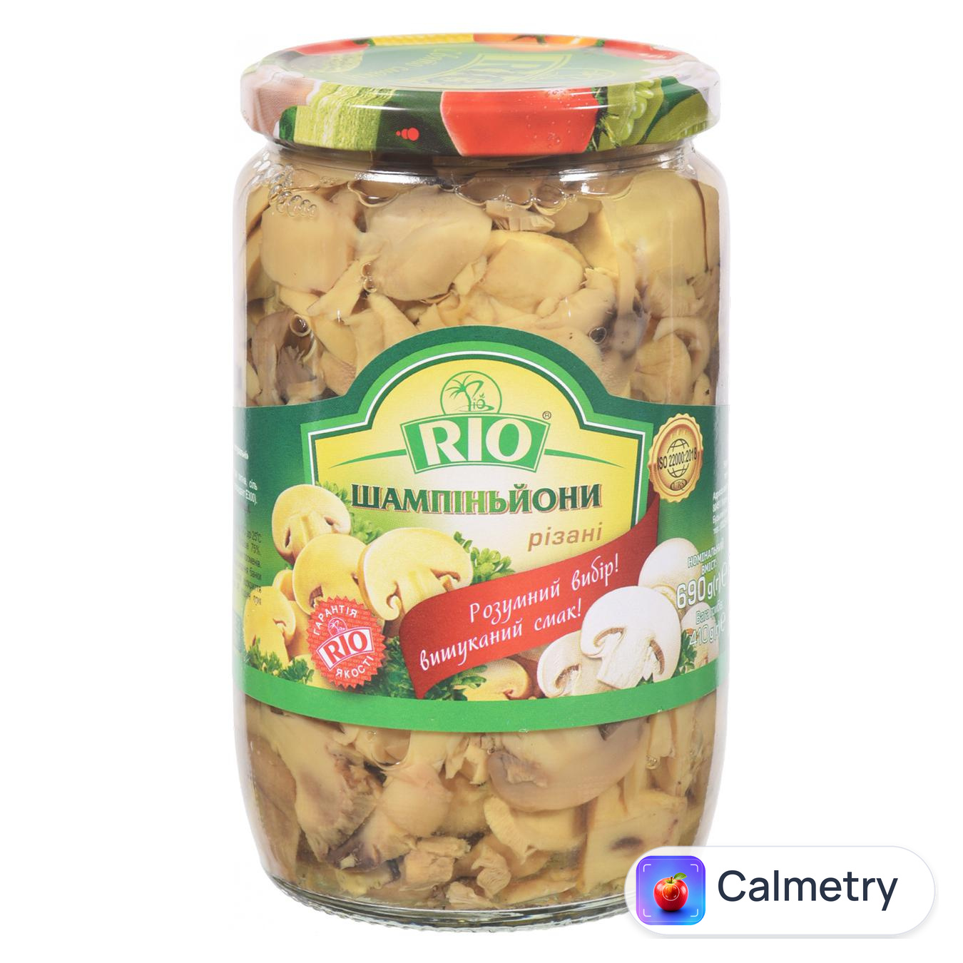 Шампіньйони Rio мариновані різані 690г
