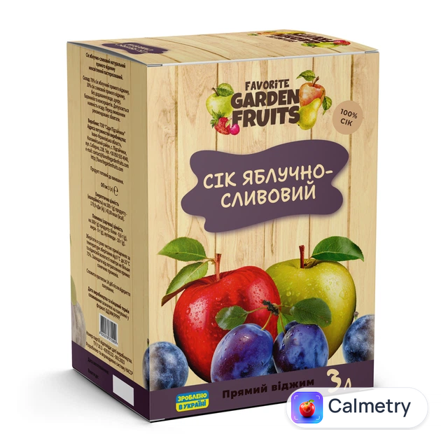 Сік Favorite Garden Fruits Яблучно-сливовий прямого віджиму 3 л