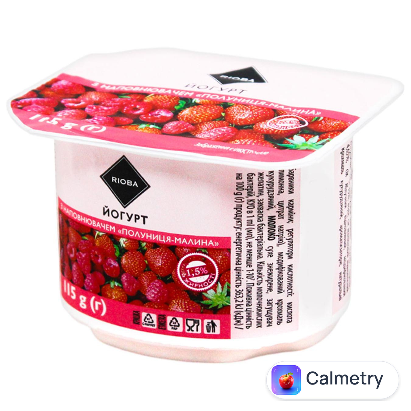 Йогурт Rioba полуниця-малина 1,5% 115г