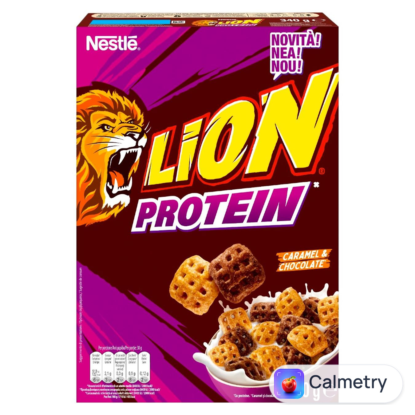 Сніданок сухий NESTLE® LION® Protein Caramel&Chocolate 340г — фото продукту
