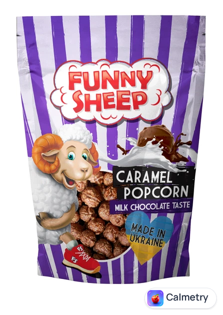 Попкорн Funny Sheep у карамелі зі смаком молочного шоколаду 90 г