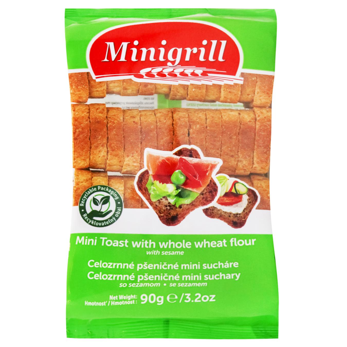 Тости Diatosta Minigrill пшеничні з цільного зерна 90г — фото продукту