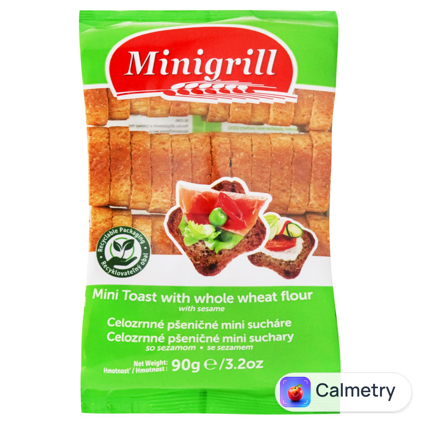 Тости Diatosta Minigrill пшеничні з цільного зерна 90г