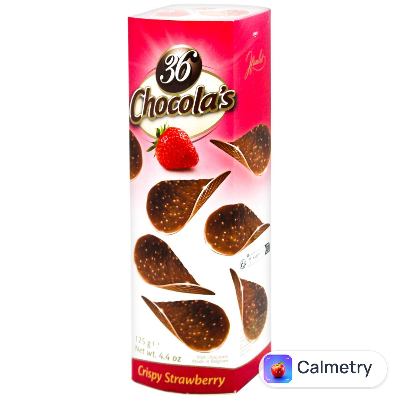 Чипси шоколадні 36 Chocola’s із молочного шоколаду з хрумкою крихтою з полуничним смаком 125г