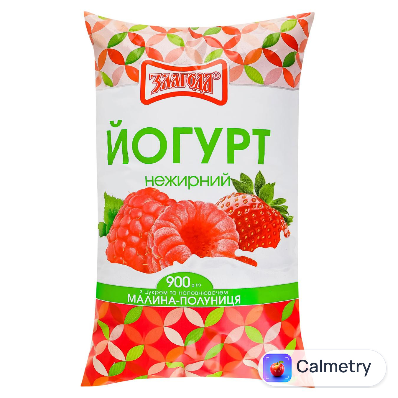 Йогурт Злагода малина-полуниця 900г