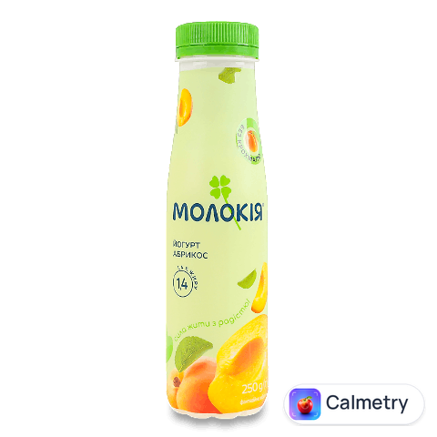 Йогурт «Молокія» «Абрикос» 1,4%, пляшка, 250г