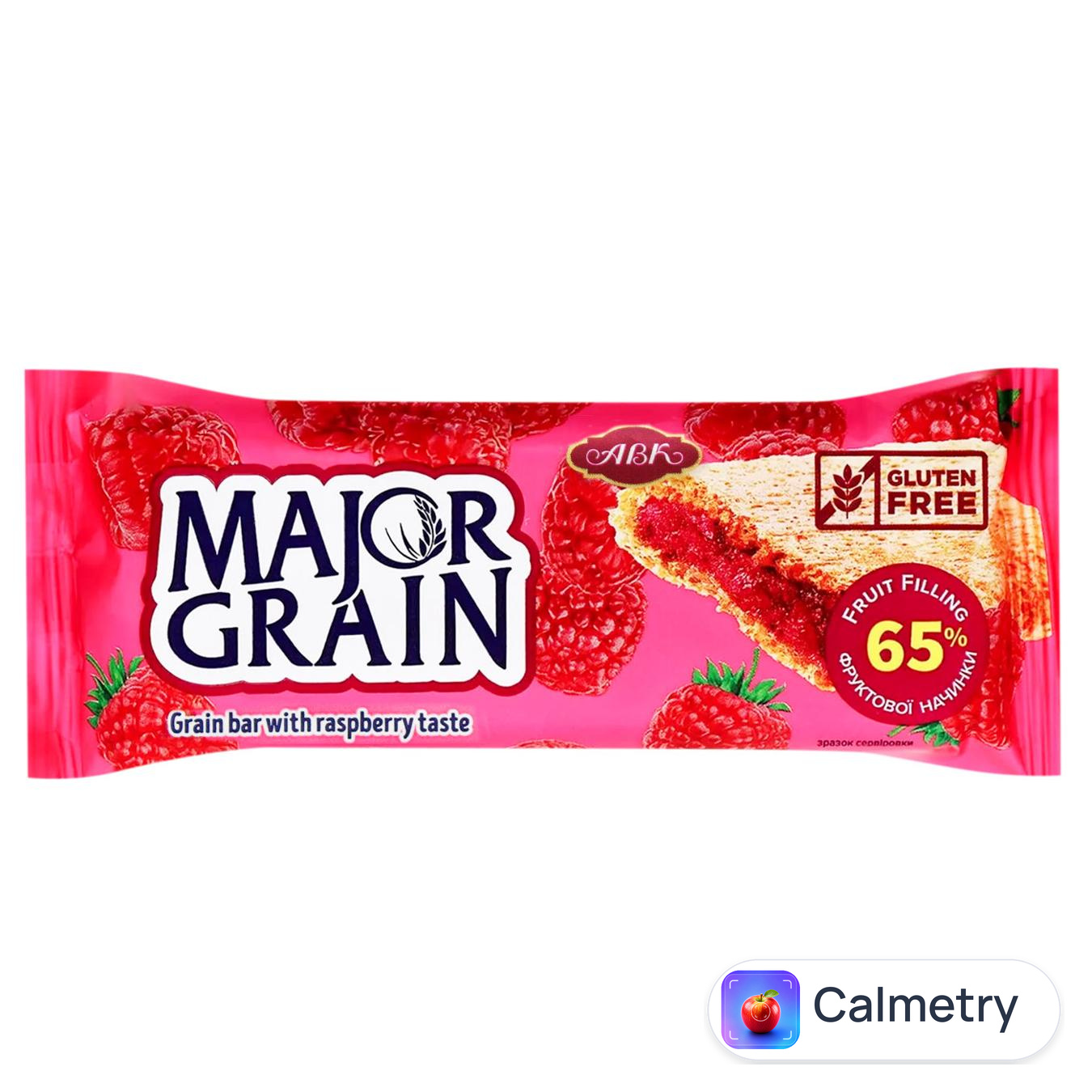 Батончик АВК Major Grain Малина цільнозерновий 40г — фото продукту