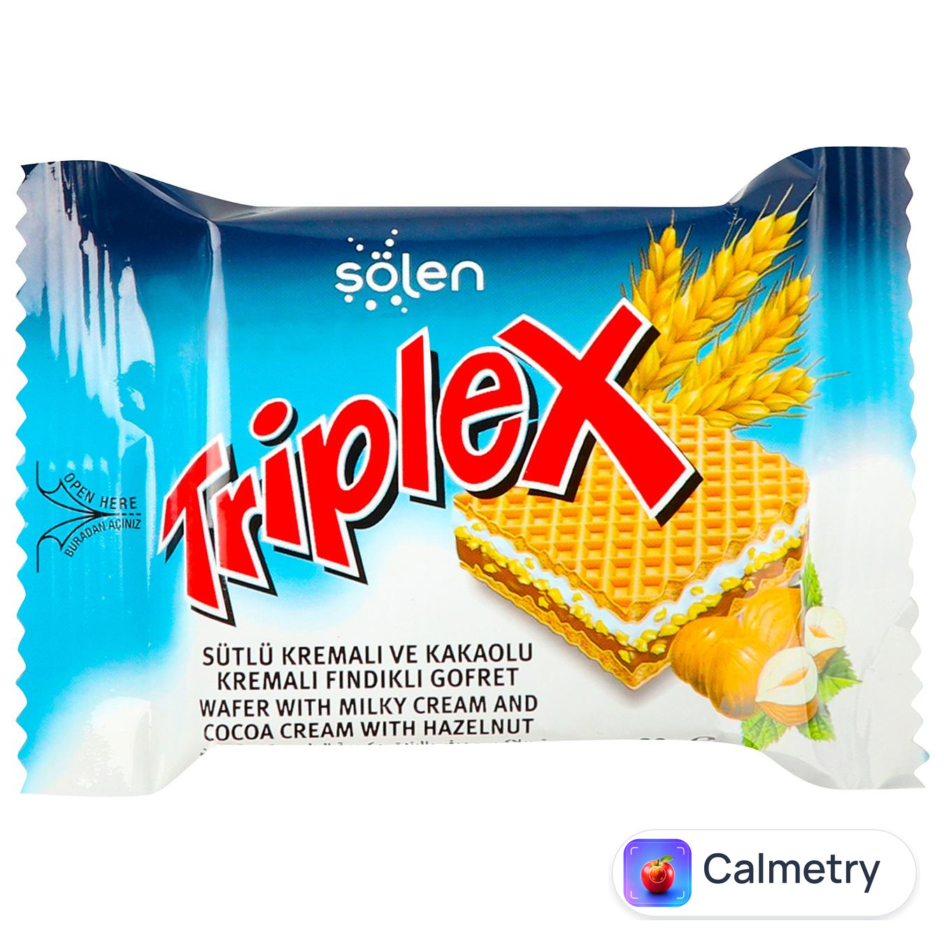 Вафлі Triplex з фундуком, молоком та какао кремом 20г