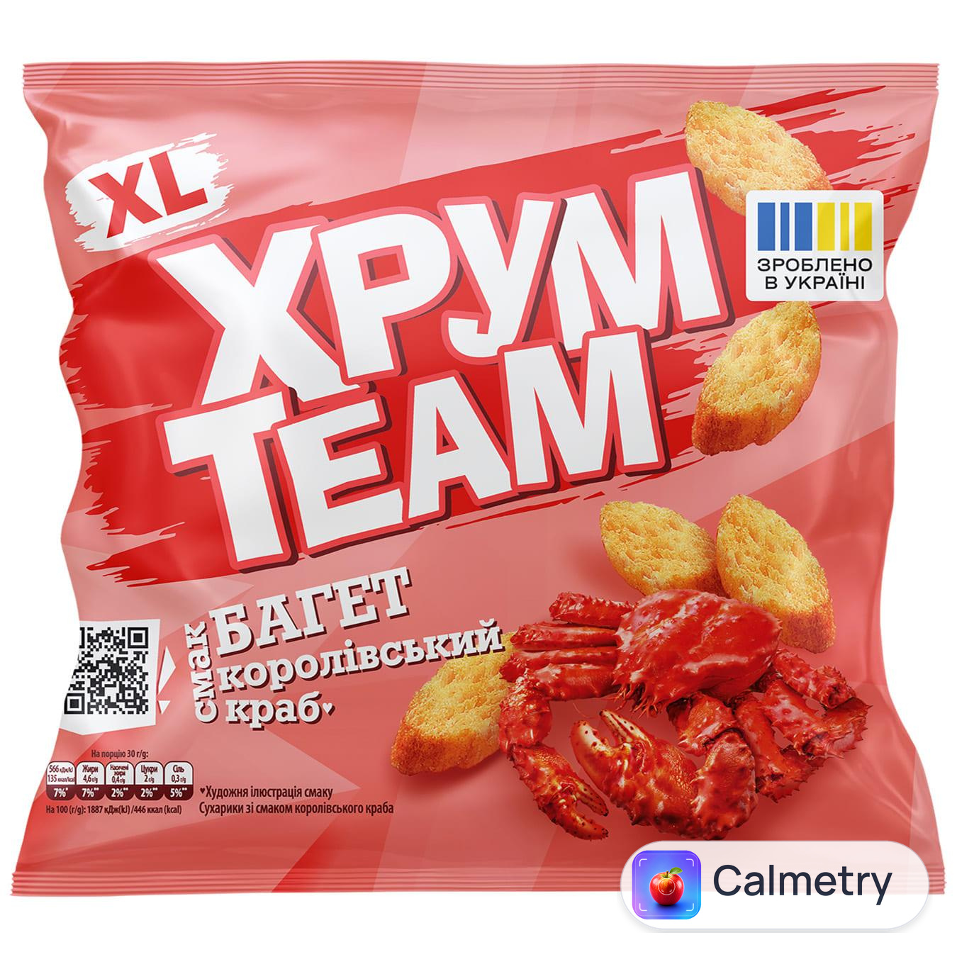 Сухарі ХрумTeam Багет зі смаком королівського краба 90г