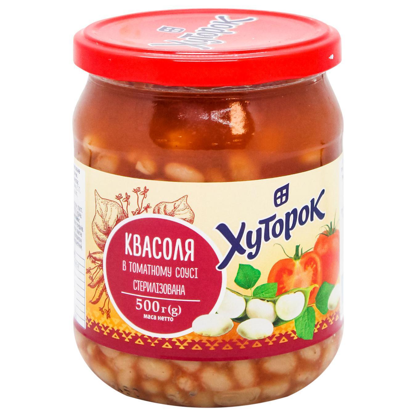 Квасоля Хуторок в томатному соусі 500г — фото продукту
