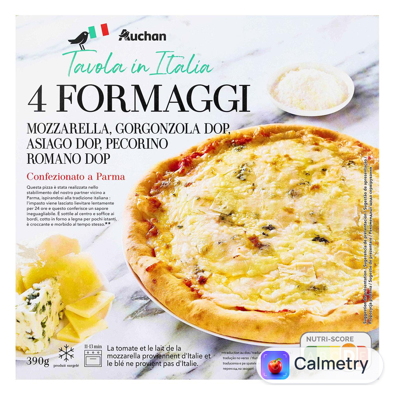 Піца Auchan 4 сири заморожена 390г
