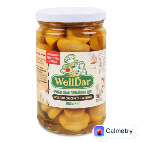 Гриби WellDar шампіньйони відбірні соєв соус часн