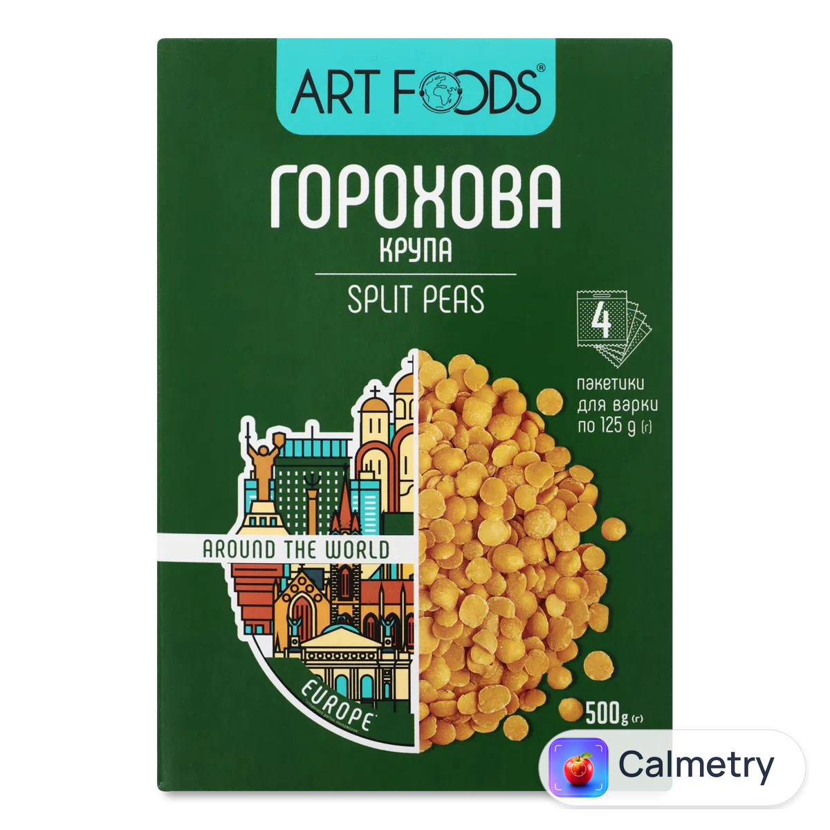 Горох Art Foods колотий 4*125г/уп