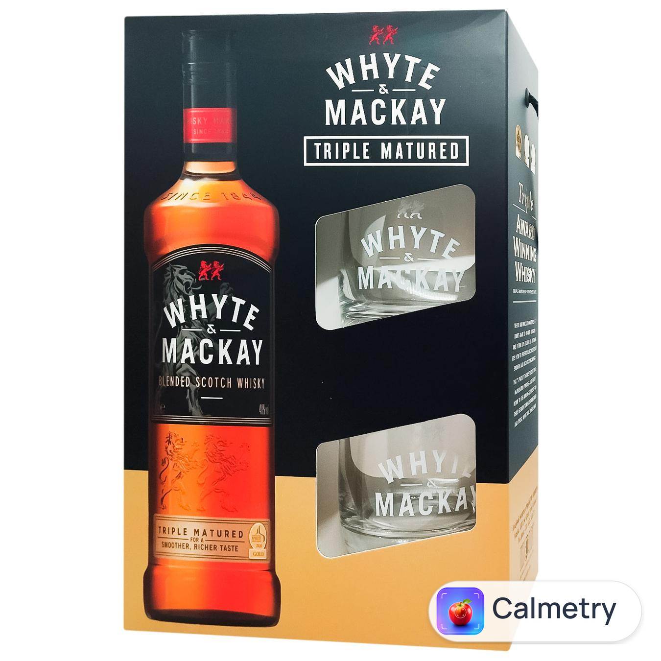Віскі White&Mackay 40% 0,7л + 2 склянки у коробці