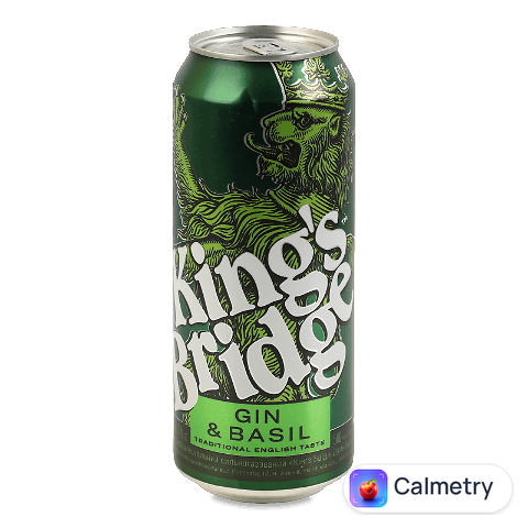 Напій слабоалкогольний King's Bridge Gin&Basil з/б, 0,5л