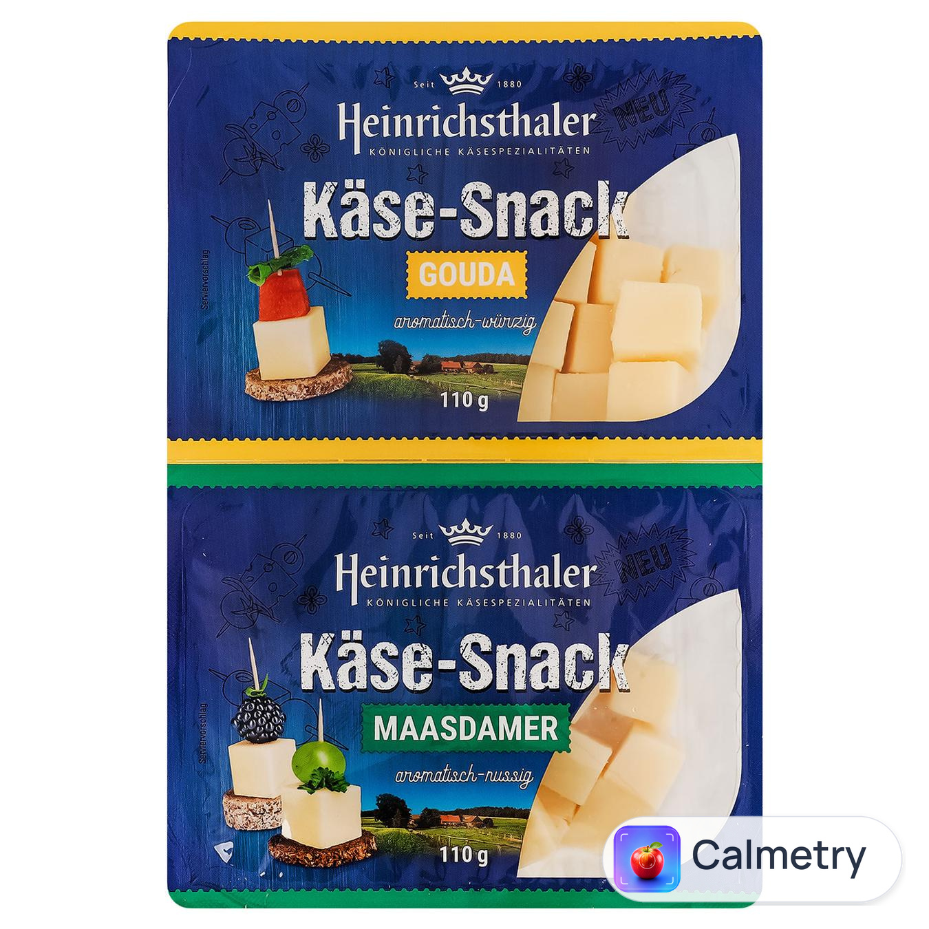 Сир Heinrichsthaler Гауда 48% та Маасдамер 45% 220г набір