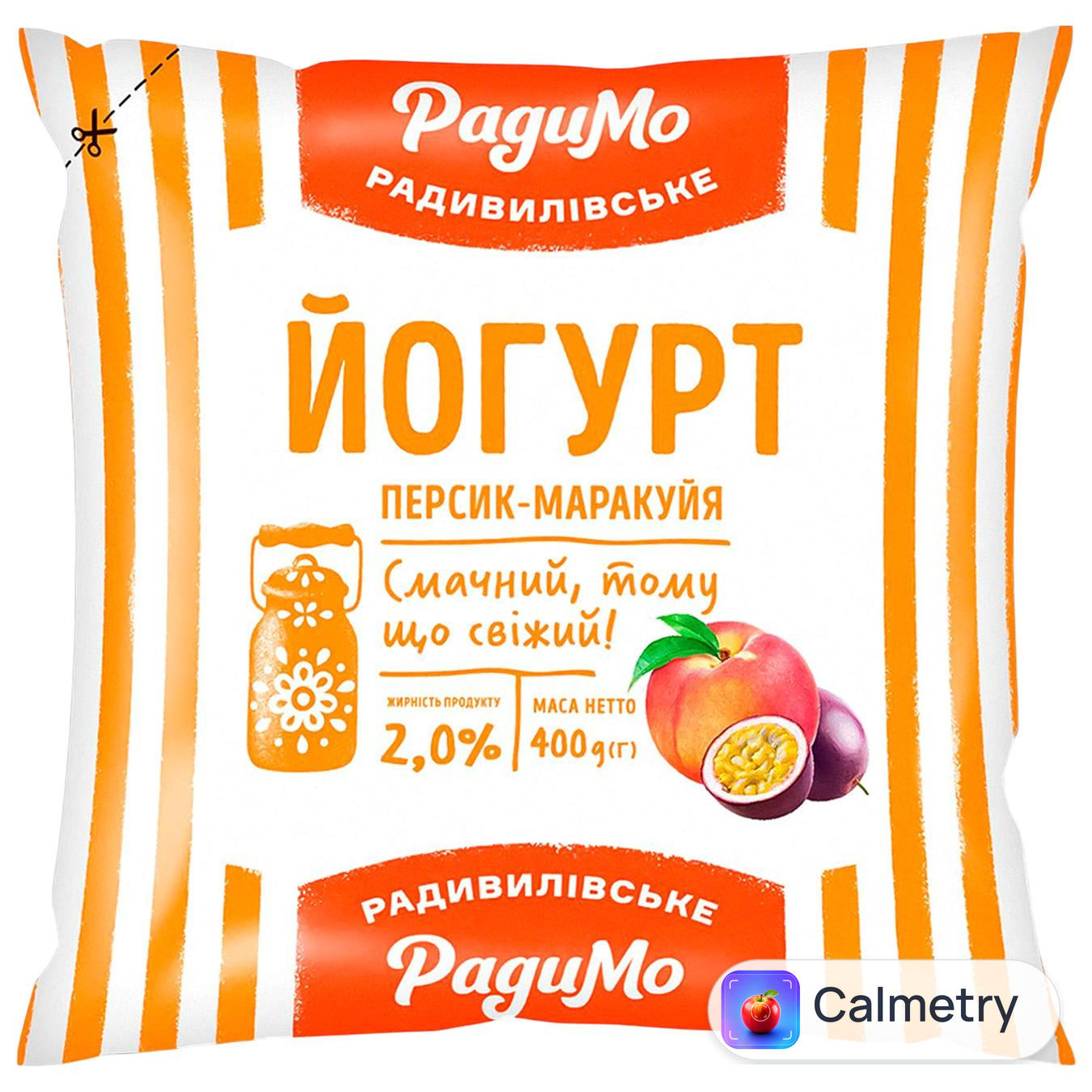 Йогурт «РадиМо» персик та маракуйя 2% п/е 400г