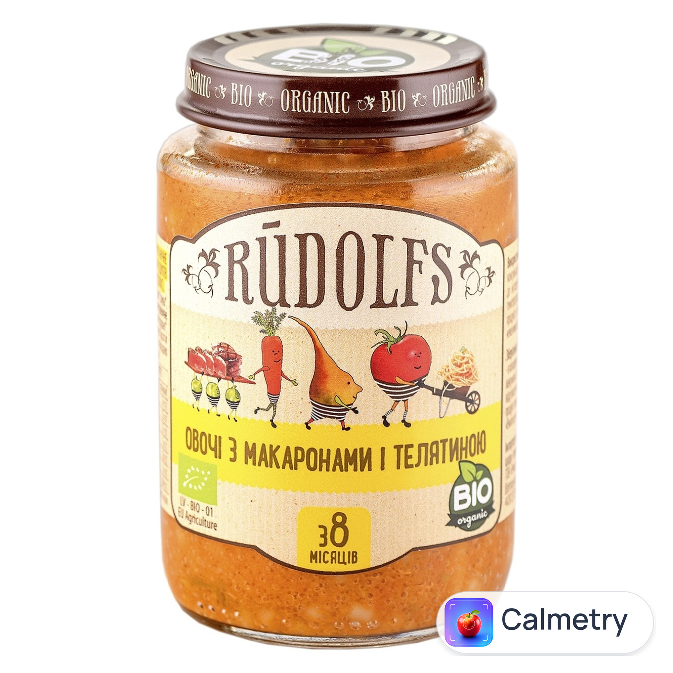 Пюре Rudolfs Овочі з макаронами та телятиною з 8 місяців 190г