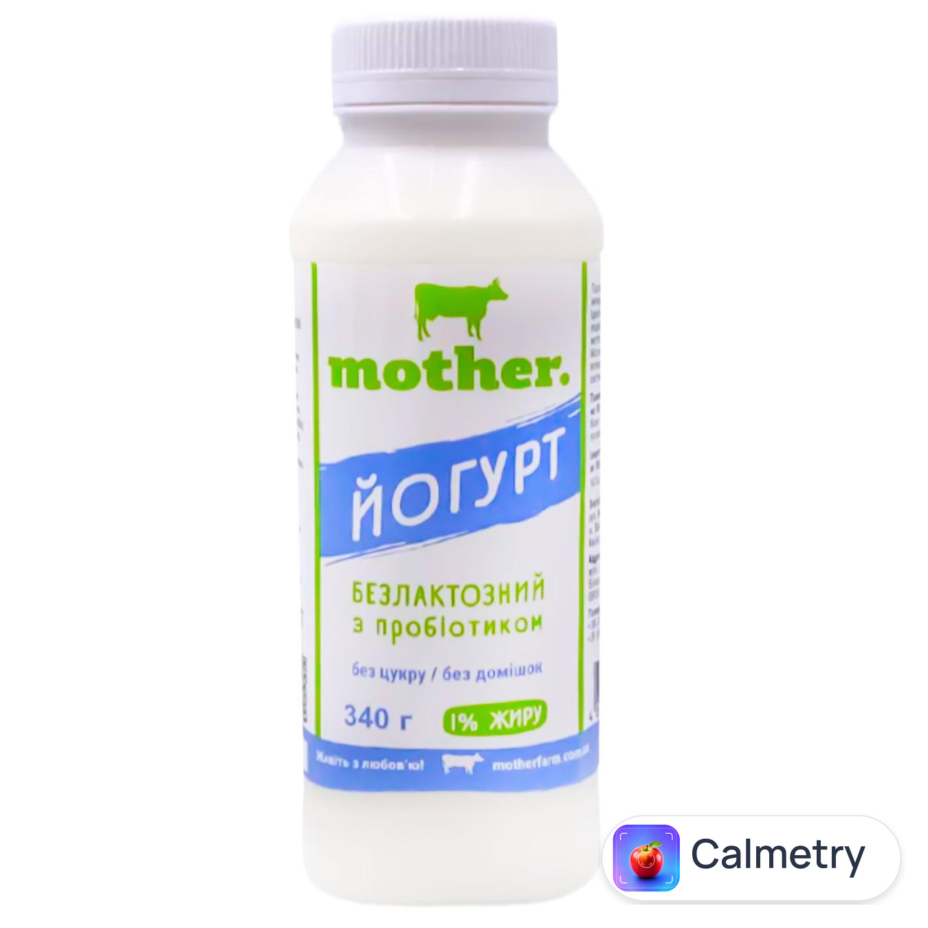 Йогурт Mother Безлактозний з пробіотиком без цукру 1% 340г