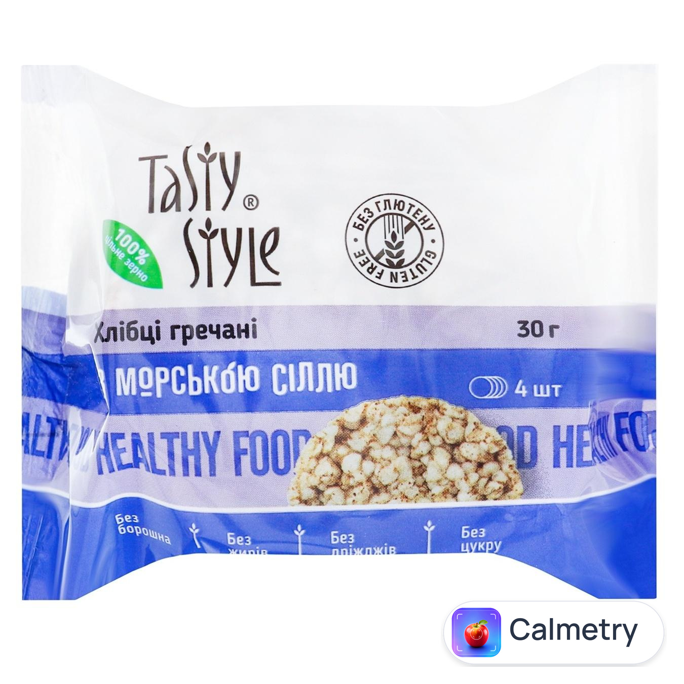 Хлібці Tasty Style гречані з морською сіллю 30г — фото продукту