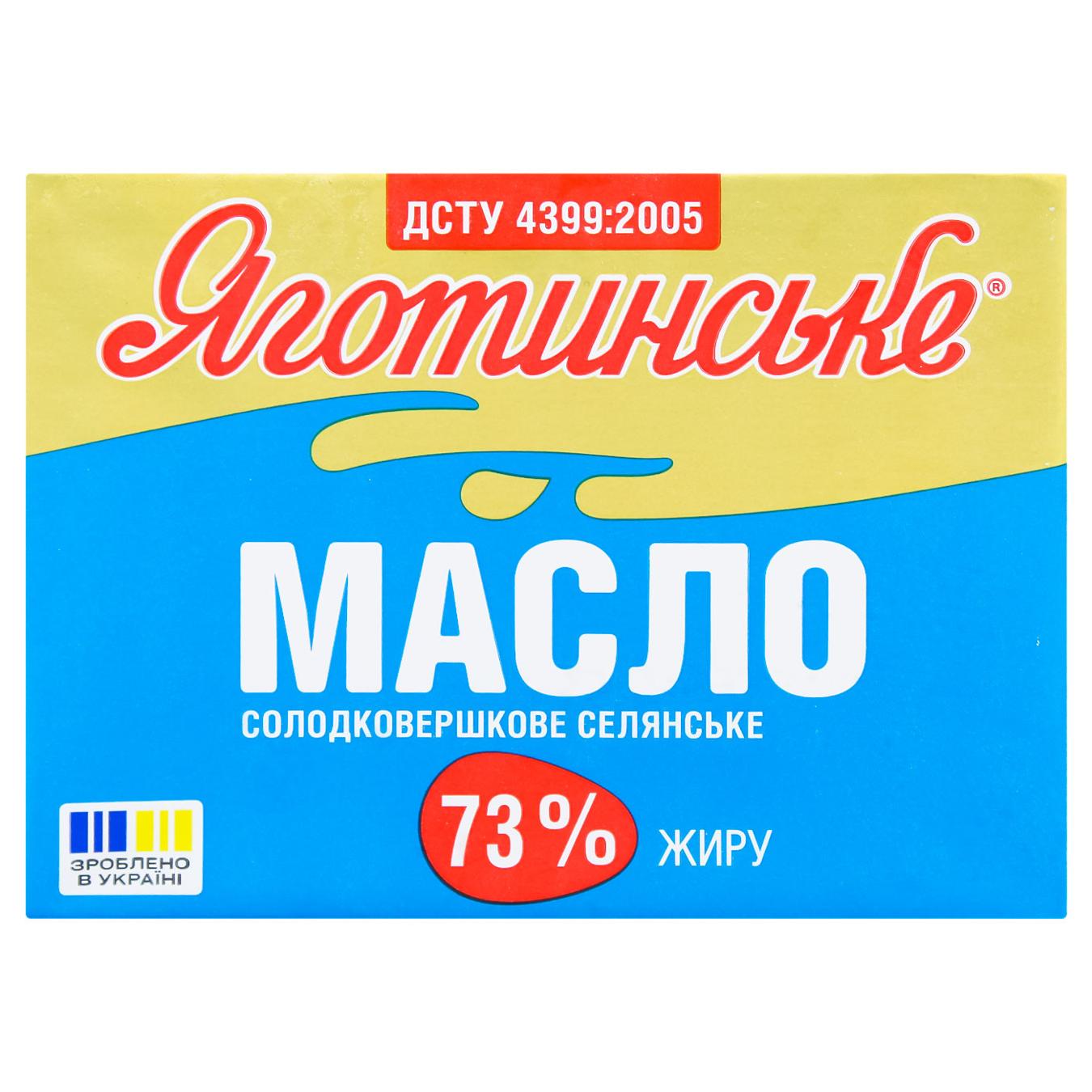 Масло Яготинське Селянське солодковершкове 73% 180г — фото продукту