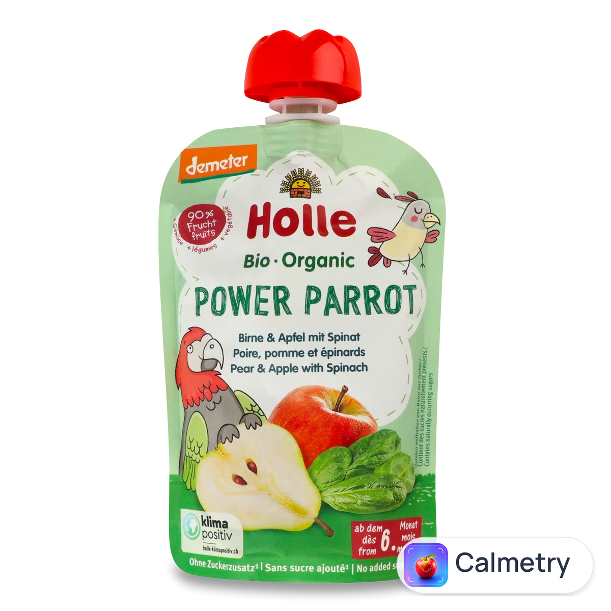 Пюре Holle Organic Power Parrot груша-яблуко-шпинат 100г
