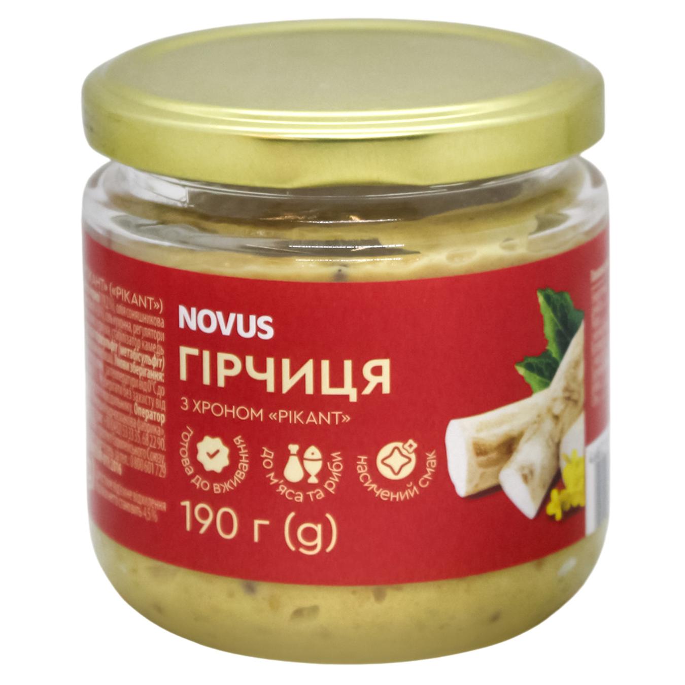 Гірчиця Novus Pikant з хроном 190г — фото продукту
