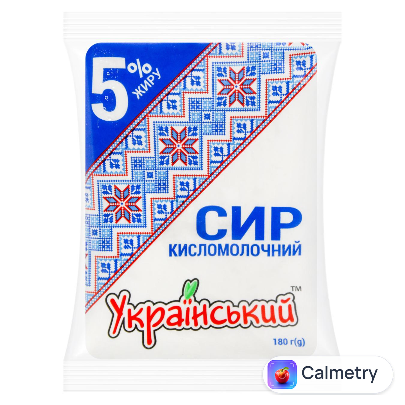 Сир кисломолочний Український 5% 180г — фото продукту