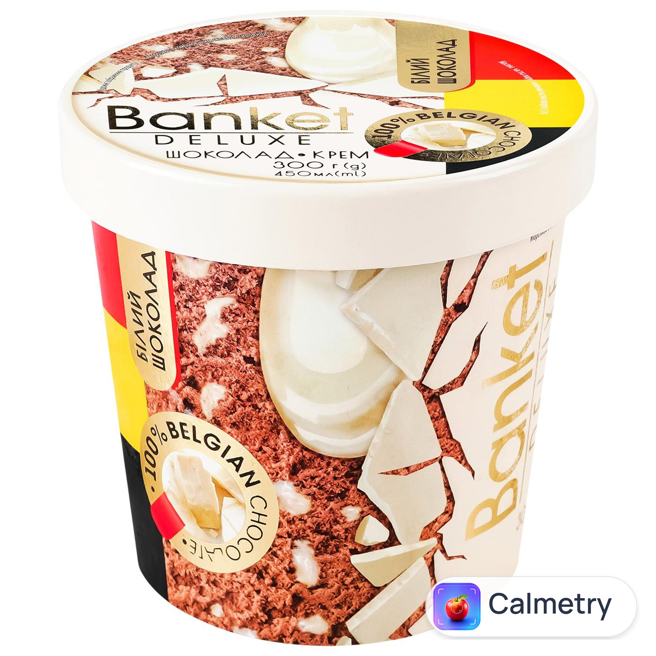 Морозиво Banket Deluxe кремовий соус та білий шоколад 300г