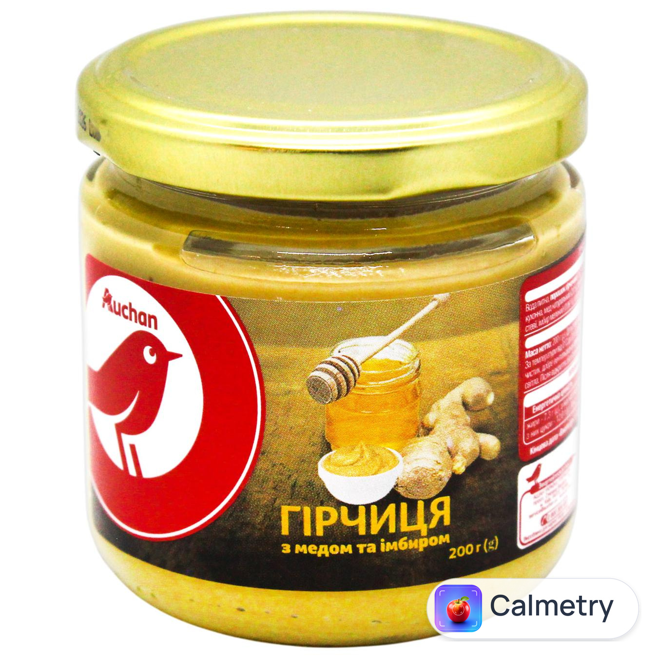 Гірчиця Auchan з медом та імбиром 200г