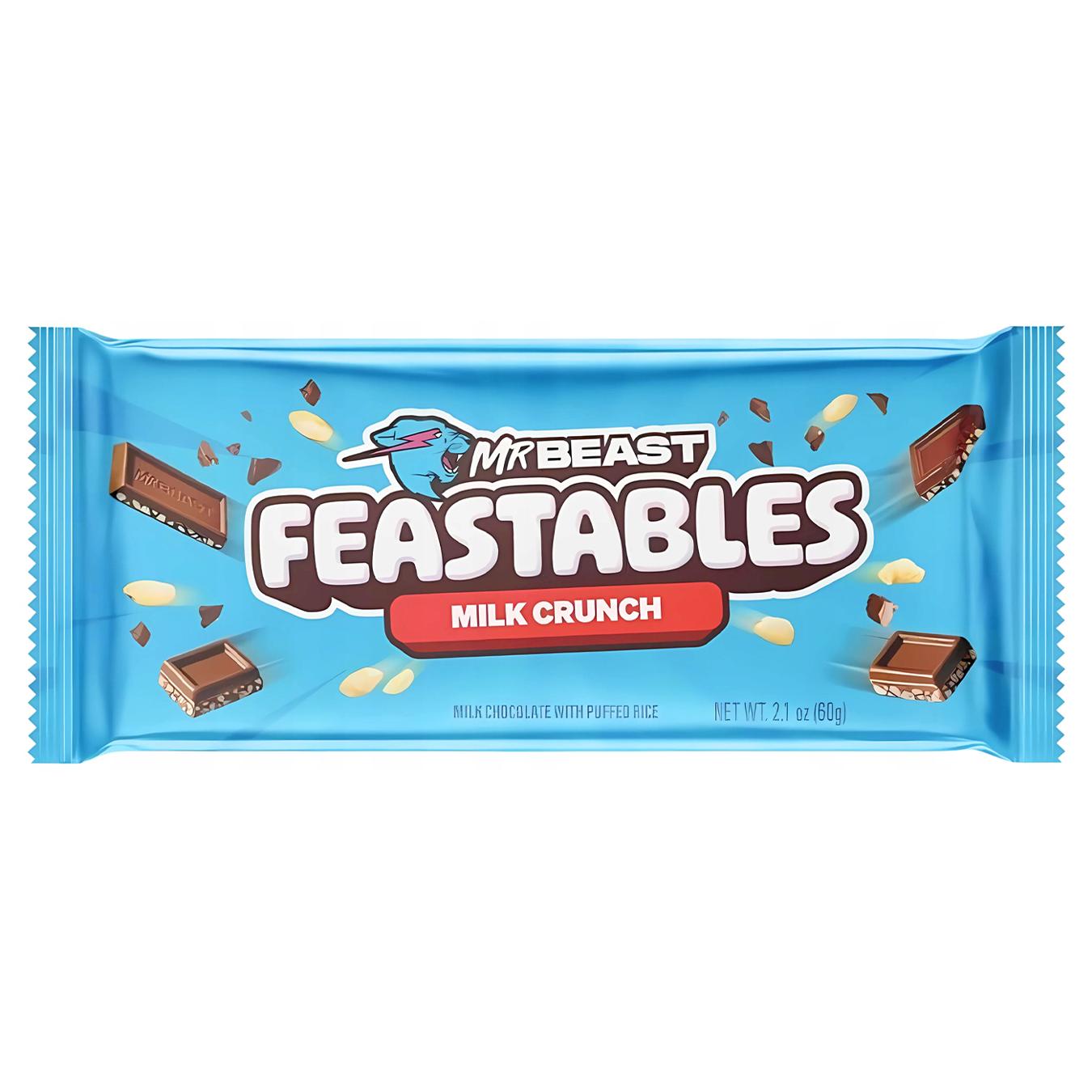 Шоколад молочний MrBeast Feastables з повітряним рисом 60г — фото продукту