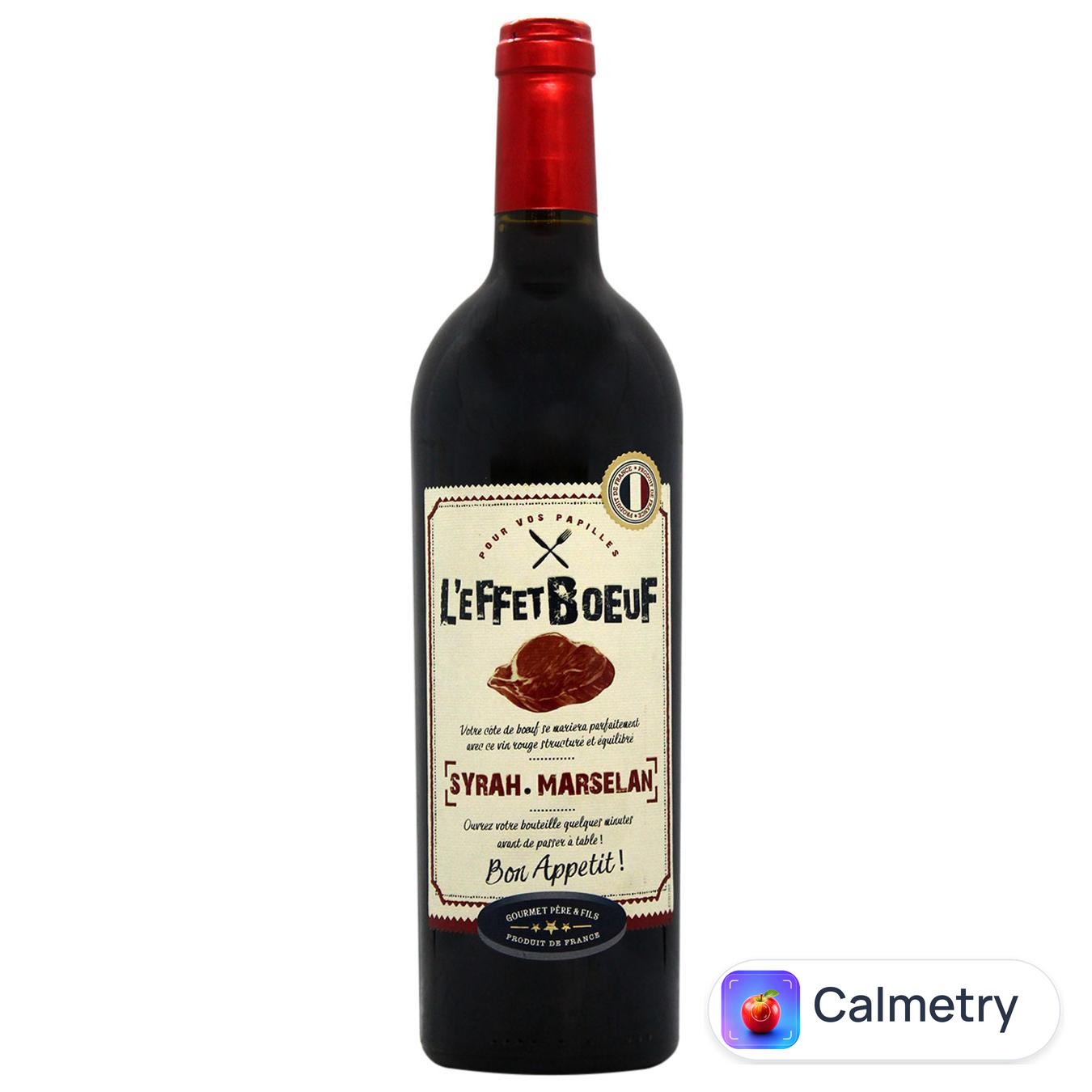 Вино L'eFFet Boeuf Syrah Marselan напівсухе червоне 14,5% 0,75л
