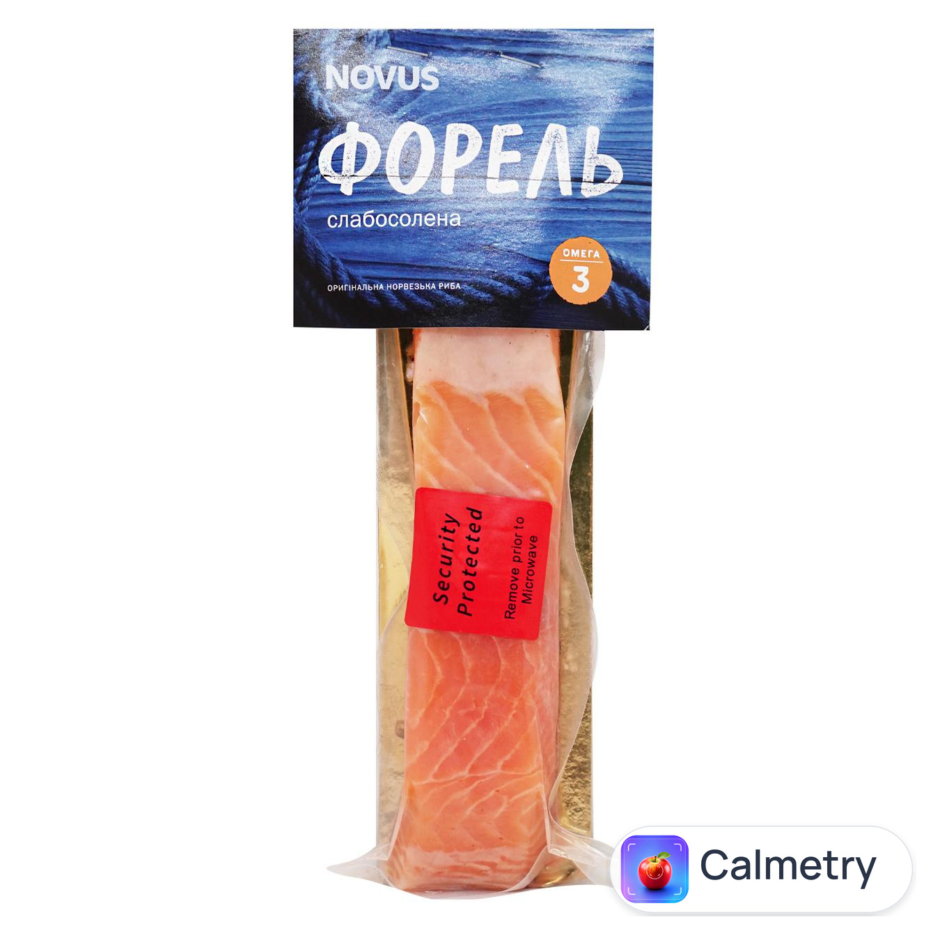 Форель Novus філе-шматок на шкірі слабосолена 180г
