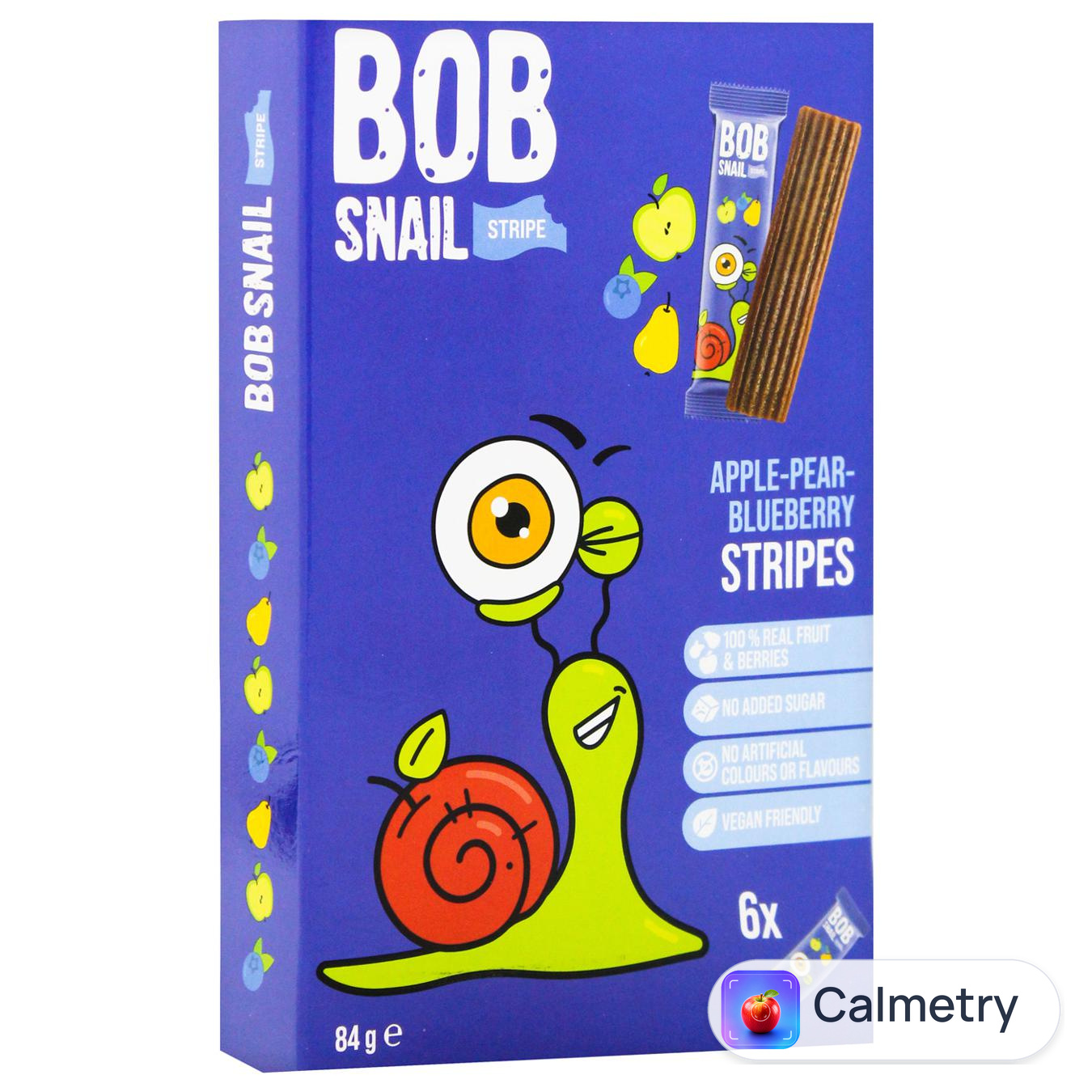 Цукерки Bob Snail яблучно-грушево-чорничний страйп 84г