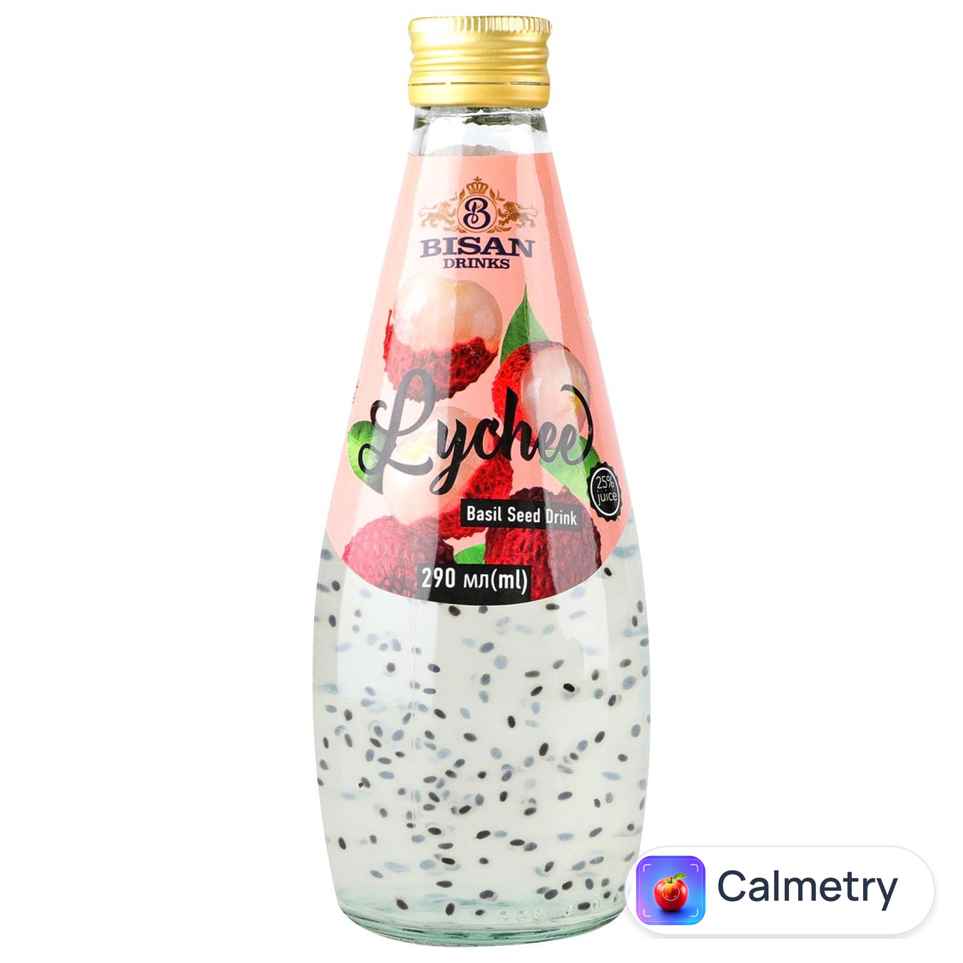 Напій соковий Bisan Drinks Лічі з насінням базиліку 290мл