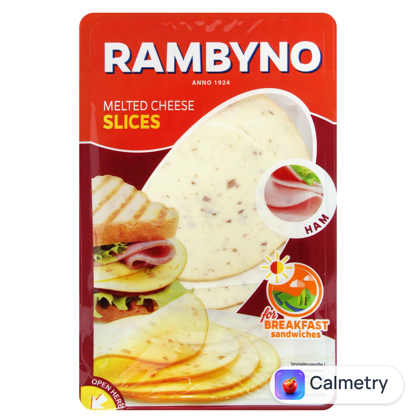 Сир плавлений Rambyno з шинкою нарізаний 45% 150г