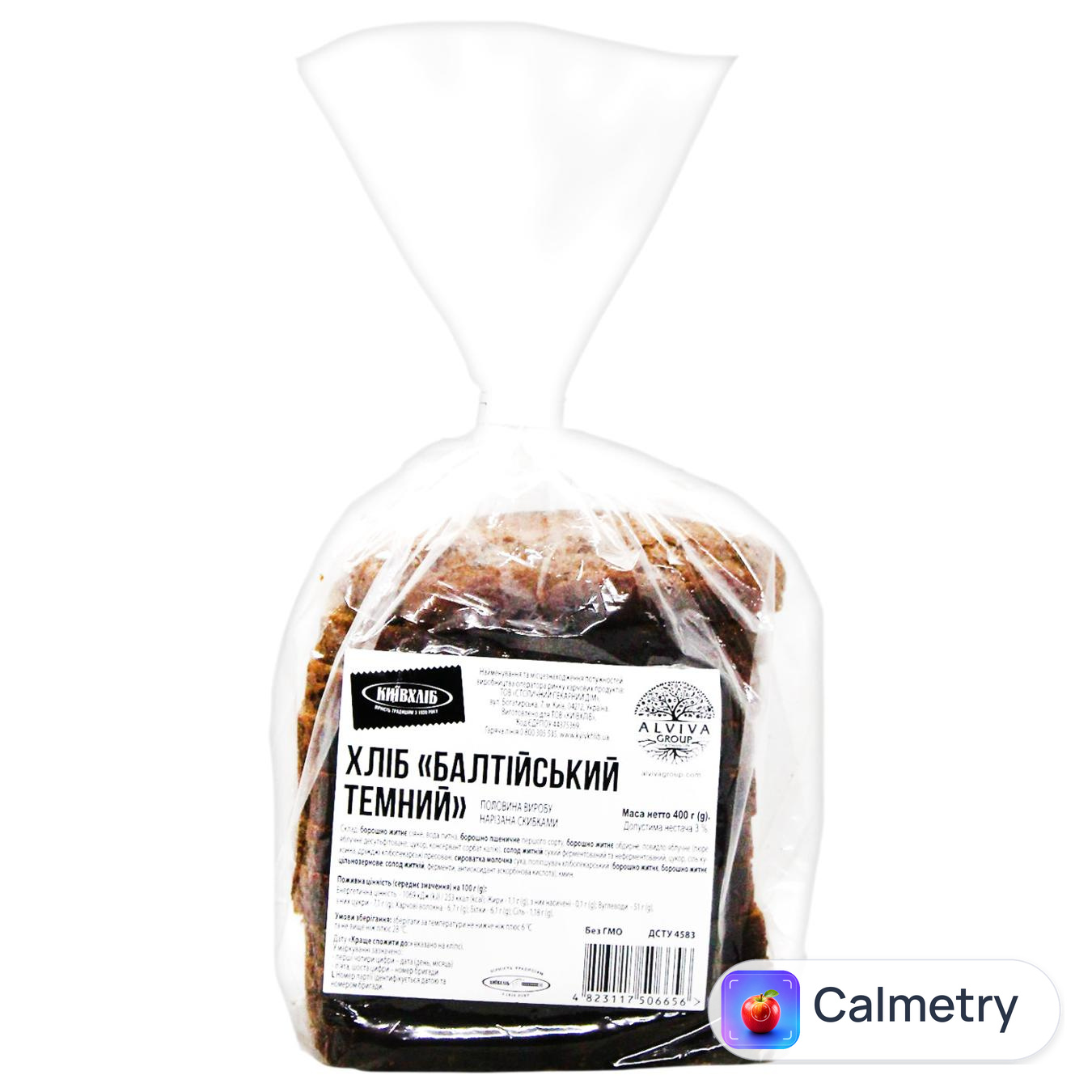 Хліб Київхліб Балтійський темний половинка в нарізці 400г — фото продукту