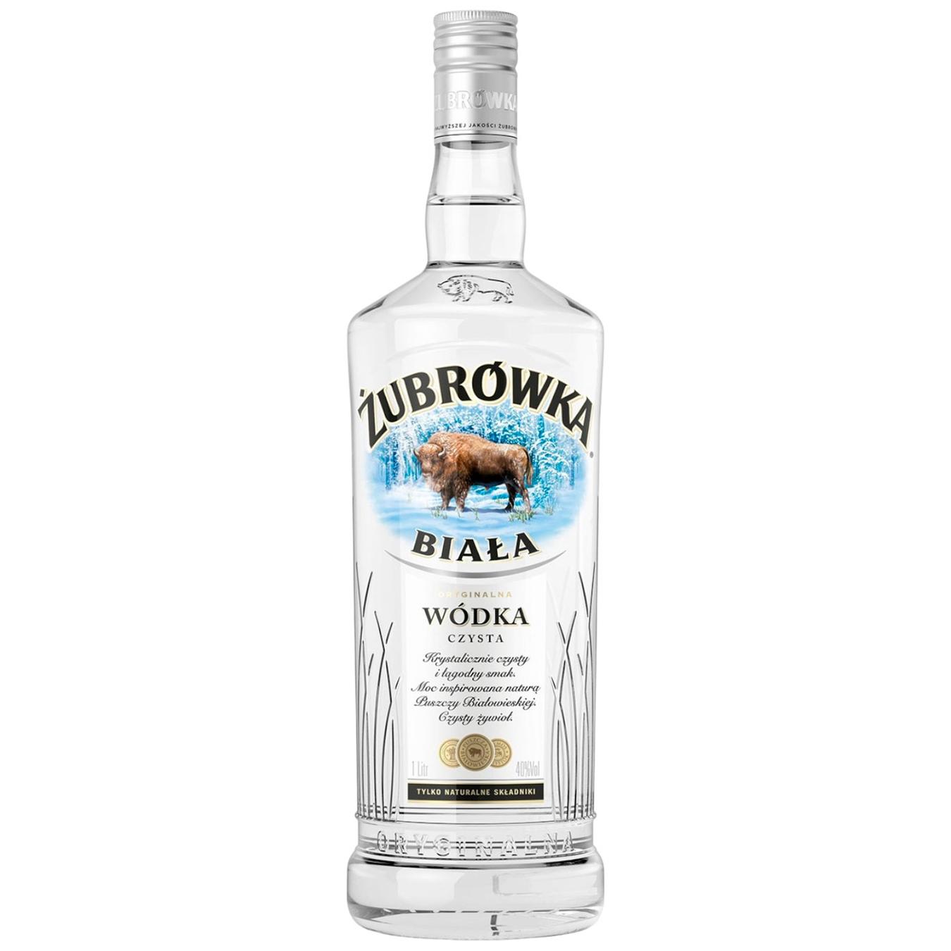 Горілка Zubrowka Бяла 40% 1л — фото продукту